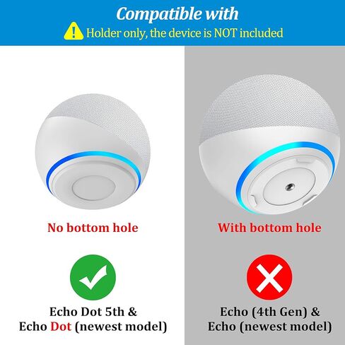 حامل حائط PlusAcc للجيل الخامس من Echo Dot - حامل حائط حامل لـ Echo Dot 5th Gen، ملحقات Alexa Dot 5 موفرة للمساحة، إدارة كابلات مدمجة (أسود-عبوة واحدة) in Kuwait