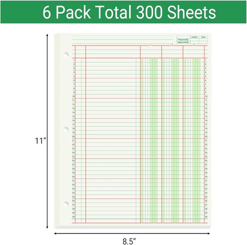 100 Sheets Accounting Ledger Paper with 3 Ring Binder and Monthly Tabs, 3 Column columnar Analysis Pads, Refillable Accounting Ledger Notebook (8.5X11 Inch) in Saudi Arabia