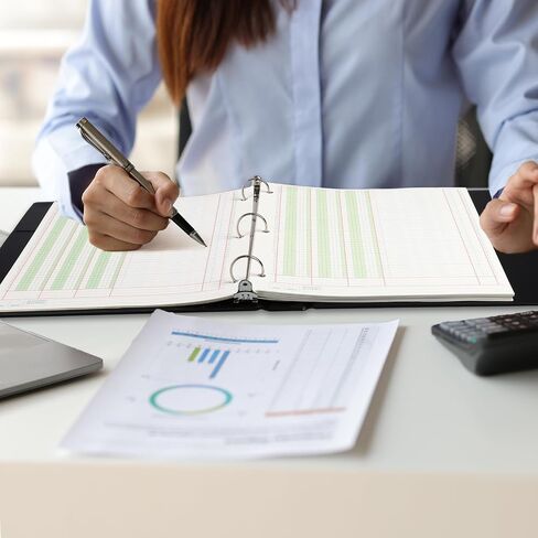 100 Sheets Accounting Ledger Paper with 3 Ring Binder and Monthly Tabs, 3 Column columnar Analysis Pads, Refillable Accounting Ledger Notebook (8.5X11 Inch) in Saudi Arabia