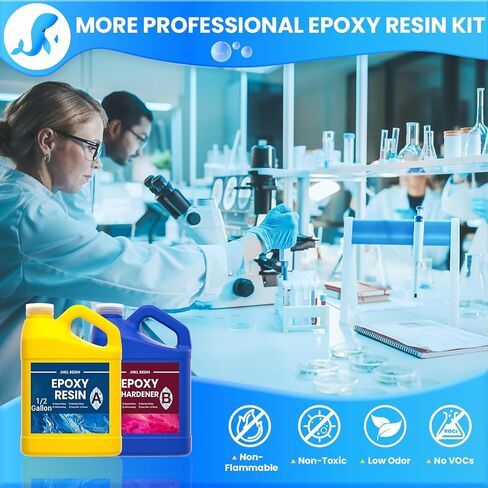 Epoxy Resin, 1Gallon Epoxy Resin Kit Casting & Coating, Crystal Clear and NO Yellowing & NO Bubble and Self Leveling Easy Mix 1:1 for DIY Jewelry Making, Art Crafts, Wood & Resin Molds in Saudi Arabia