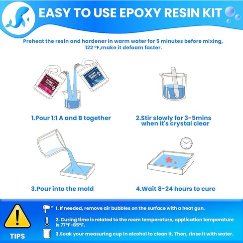 Epoxy Resin, 1Gallon Epoxy Resin Kit Casting & Coating, Crystal Clear and NO Yellowing & NO Bubble and Self Leveling Easy Mix 1:1 for DIY Jewelry Making, Art Crafts, Wood & Resin Molds in Saudi Arabia