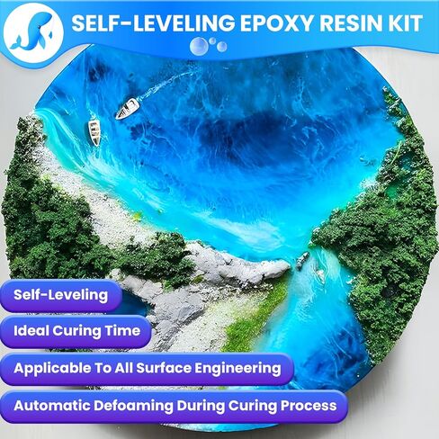 Epoxy Resin, 1Gallon Epoxy Resin Kit Casting & Coating, Crystal Clear and NO Yellowing & NO Bubble and Self Leveling Easy Mix 1:1 for DIY Jewelry Making, Art Crafts, Wood & Resin Molds in Saudi Arabia