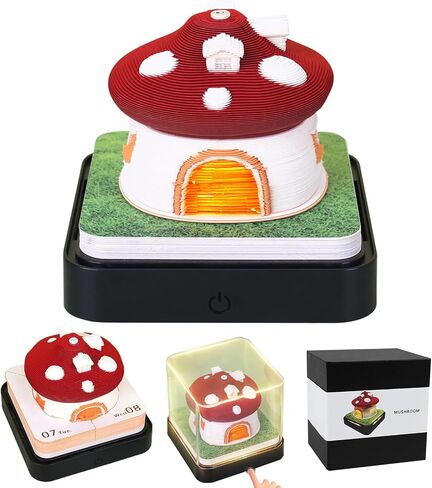 3D Memo Pad Time Piece Calendar 2025,3D Calendar Memo Pad DIY Notes Notepad Paper Carving Art Green Tree House,2025 Desk Calendar With LED Lights in Saudi Arabia
