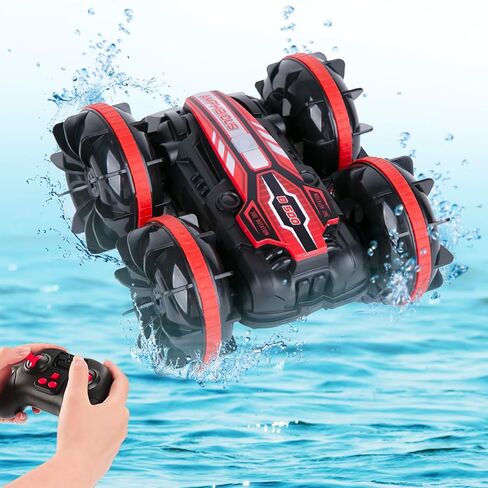 Berry President Amphibious RC Car, 2.4GHz Off-Road Stunt Truck, All Terrain 4WD Remote Control Toy, Land Water Vehicle with 360° Rotation for Kids (LightBlue) in Saudi Arabia