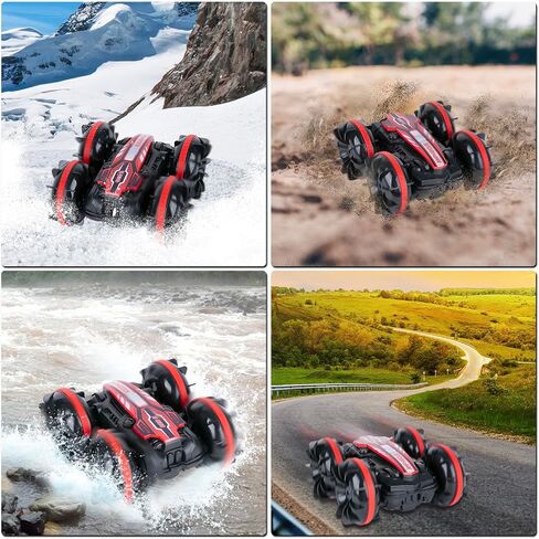 Berry President Amphibious RC Car, 2.4GHz Off-Road Stunt Truck, All Terrain 4WD Remote Control Toy, Land Water Vehicle with 360° Rotation for Kids (LightBlue) in Saudi Arabia