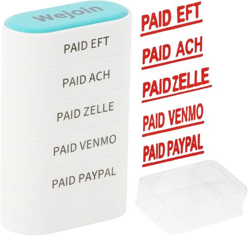 Office Paid Stamps Set, Self Inking Rubber Stamp, PaidCash, Card, Check, Paid in Full with Red Ink, Pre-Inked Stamper for Business, Bookkeeping, Ordering, Accounting, Work in Saudi Arabia