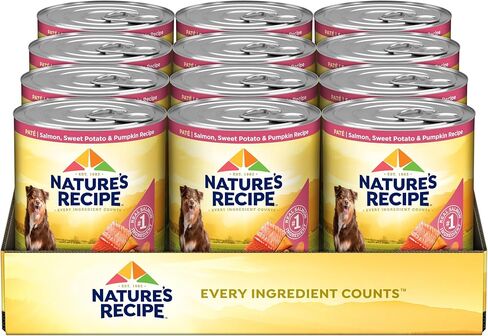 Nature's Recipe Grain Free Salmon, Sweet Potato, and Pumpkin Recipe Wet Dog Food, 13 oz. Can, 12 Count in Kuwait