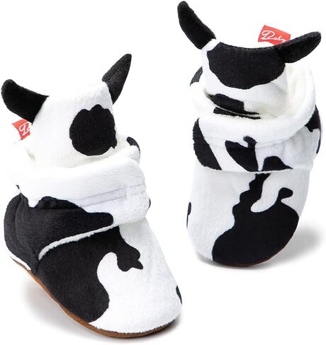 HsdsBebe Unisex Newborn Baby Cotton Booties Non-Slip Sole for Toddler Boys Girls Infant Winter Warm Fleece Cozy Socks Shoes in Kuwait