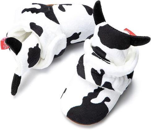 HsdsBebe Unisex Newborn Baby Cotton Booties Non-Slip Sole for Toddler Boys Girls Infant Winter Warm Fleece Cozy Socks Shoes in Kuwait