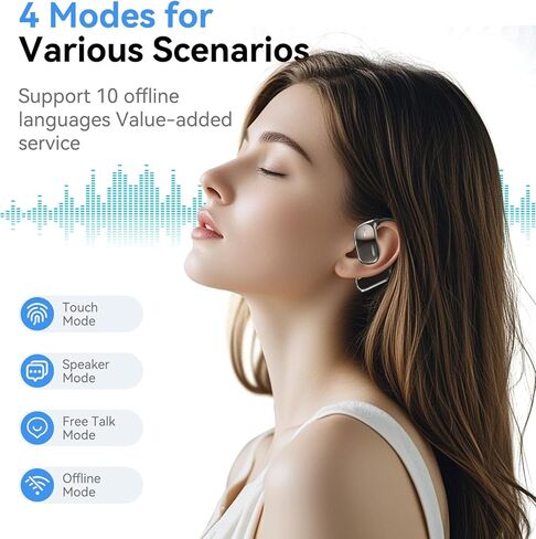 ترجمة AI سماعات الأذن في الوقت الفعلي ، تدعم سماعات الأذن المترجمة اللغوية 150 لغة ولهجات ، LCD Touch Screen Translation One Screen in Kuwait