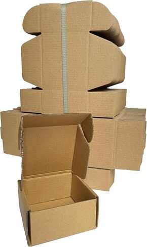 4x4x2 inches pack of 100 shipping boxes, Brown Cardboard Mailer Box for small Business packaging supplies, packing and Wrapping Mailing present in Kuwait