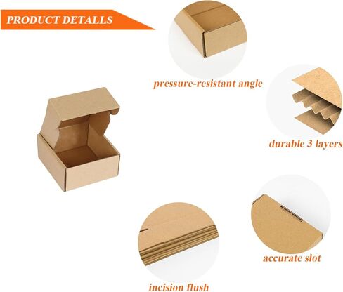 4x4x2 inches pack of 100 shipping boxes, Brown Cardboard Mailer Box for small Business packaging supplies, packing and Wrapping Mailing present in Kuwait