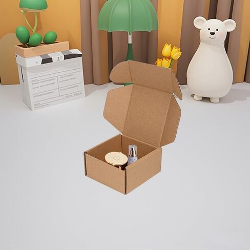 4x4x2 inches pack of 100 shipping boxes, Brown Cardboard Mailer Box for small Business packaging supplies, packing and Wrapping Mailing present in Kuwait