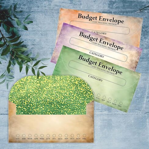Parth Impex 120 Pack Vintage Budget Mickets نقدًا ، وموثق تعقب الميزانية ، وتحدي توفير الأموال ، وكبير لإدارة الأموال ، وحشو النقود ، ومنظم الادخار 3.5 "× 7" في 12 لونًا in Kuwait
