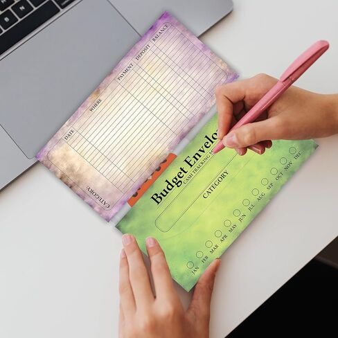 Parth Impex 120 Pack Vintage Budget Mickets نقدًا ، وموثق تعقب الميزانية ، وتحدي توفير الأموال ، وكبير لإدارة الأموال ، وحشو النقود ، ومنظم الادخار 3.5 "× 7" في 12 لونًا in Kuwait