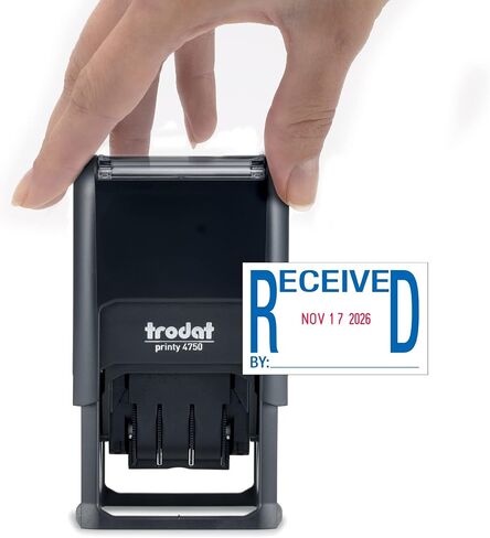 Trodat Printy 4750 Date Stamp with English Message Paid – Self Inking, Red Ink Date and Blue Ink Text in Kuwait