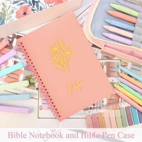 Bible Study Supplies, Bible Journaling Kit for Women with Journal, Pen Case, Tabs, No-Bleed Pens and Highlighters, Annotation Kit, Note Taking Supplies for Study, Christian Gifts (letter B) in Saudi Arabia