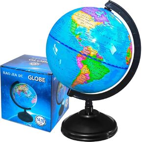 6 '' Geographic World Globe ، كرات تعليمية للأطفال مع موقف ، ديكور عالمي من الخريطة الدوارة ، غلوب سياسية لتدريس جغرافيا الفصول الدراسية للأطفال ، غرفة الأطفال
