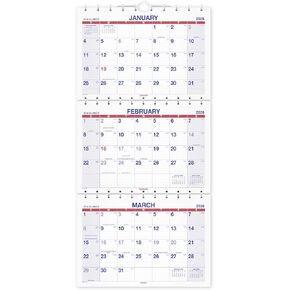 AT-A-GLANCE 2026 Wall Calendar, 12" x 26.5", Large, Three-Month, Move-A-Page (PMLF112826)