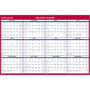 AT-A-GLANCE 2026 Erasable Calendar, Dry Erase Wall Planner, 48" x 32", Extra Large, Vertical-Horizontal, Reversible (PM3262826)