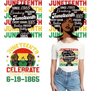 3 صفائح الحديد Juneteenth على ملصقات فينيل ملصقات Sunflower نقل حرارة التصميم السود