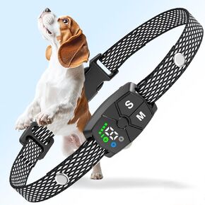 Bark Collar, 2025 AI Smart Bark Collar for Small and Medium Dogs. Barking Collar with Beep Vibration and Safe Shock Modes，7 Adjustable Sensitivity, Rechargeable, Waterproof, Grid Ribbon