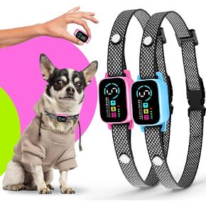 2 Pack Tiny Bark Collar for Small Dogs 5-15 lbs – No Shock Anti Barking Collar with AI Chip – 3 Modes & 5 Sensitivity Levels – Waterproof, Rechargeable, Magnetic Charging – Humane, Effective Training