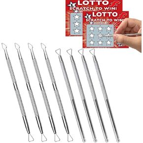 أداة خدش التذاكر 8pcs اليانصيب ، أداة خدش اليانصيب الفولاذية المقاوم للصدأ ، أداة خدش ، مكشطة التذاكر المريحة ، مناسبة لأداة مكشطة اليانصيب في اليانصيب