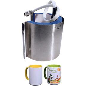 BetterSub Mug Cup Press Heating Transfer Attachment Silica Gel 110V for Heat Press Machine Transfer Sublimation Cylindrical 15oz