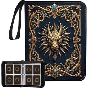 Retro Life Tree Card Binder 4-Pocket Card Holder Album 400 Pocket, Life Tree Trading Gamecards Holder Zipper Case Collector Album for Game Sports Collector Gift in Kuwait