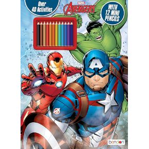 Marvel Avengers 48 صفحة التلوين والنشاط مع 12 أقلام رصاص ملونة 47534 Bendon