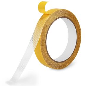 الشريط المزدوج ذو الوجهين الثقيل 0.78 "× 33 قدمًا (10 م) - شريط نسيج لاصق قوي للملابس والسجاد والأثاث - شريط تصاعد واضح لا توجد بقايا ، مقاومة للماء