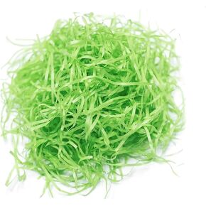 Mysxn Easter Grass ، حشو الورق القابل لإعادة التدوير ، حشو سلة عيد الفصح ، استخدام الورق المقطعة لهدايا اقتراح العروسة ، صندوق هدايا صغير (أخضر/100 جرام)