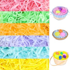 حشو سلة العشب العشب Turnmeon 6-Color 17.6 أوقية (500 جرام) Raffia الورق القابلة لإعادة التدوير