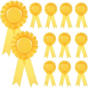 12 PCS Blank Award Ribbon Yellow Ribbon Award Medals ، 1st Place Rosette Medal ، الفائز بالاعتراف بالفوز ، شرائط النصر الفائزة في مسابقات الأحداث الرياضية المنافسة