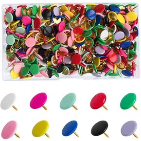 300 PCS Colors Thumb, Tacks Plastic Round Head Thumbtack, Colors Plastic Roundness Push Pins, Roundness Head Thumbtack for Map, Office, Photo Wall, Cork Board