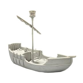 Ancrabourg Merchant Ship – Large Miniature Vessel for 28mm Tabletop Miniatures – Detailed Multi-Deck Boat Model for DND, Pathfinder, Wargaming – 3D Printed Terrain with Accessories
