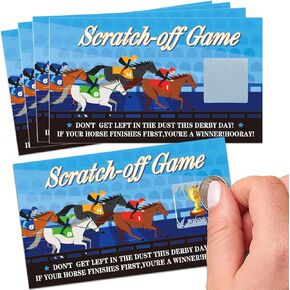 OMGOUUE 60 Pack Kentucky Horse Derby Horse Race Game Scratch Off Cards