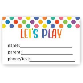 50 Multicolor Play Date Cards, 3.5" x 2"