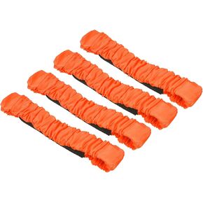 PATIKIL 3 Legged Race Bands, 4 Pack Elastic Tie for Outdoor Birthday Party Field Day Carnival Relay Game, Orange