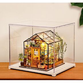 Rolife DIY Miniature House Kit Cathy's Greenhouse+Display Box Dust Cover