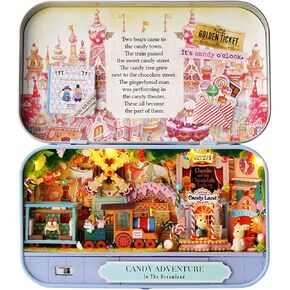 MAGQOO 3D Wooden Dollhouse Miniature DIY Doll House Kit with Furniture,1:24 DIY Box Theater Kit (Roaming in Paris)
