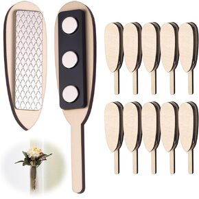 10 Pairs Floral Boutonniere Magnets DIY Clip-on Boutonniere Pins Corsage Holder for Men Bride Groom Wedding Business Buttonhole Flowers Making Accessories (Wood)