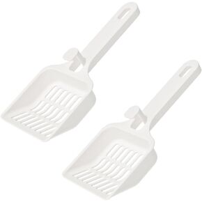 2 Pack Cat Litter Scoop Non-Stick Cat Sifting Litter Scoop Shovel with Hook Kitty Kitten Pooper Lifter Sifter Scooper for Cat Litter Box Clumping Litter Crystal Cat Litter Pellets