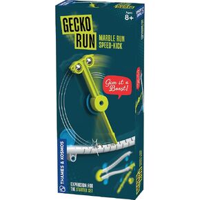 Gecko Run Marble Run Run-kick Pack by Thames & Kosmos-حيلة إضافية لمجموعة Starter الرأسية الرخامية ؛ إعداد سريع ، بدون خطوط مع منصات ملصقات نانو خالية من البقايا ، ساعات من اللعب الإبداعي