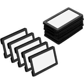 uxcell 10 pcs أصحاب الملصقات المغناطيسية ، حامل بطاقة بيانات 4 × 2.8 بوصة مع بطاقات ورقية وأفلام واقية لدرج خزانة الجدار المعدني على الجرف الأبيض ، الأحمر