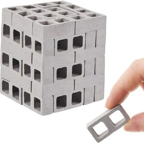 Civaner 50 Packs Miniature 1/12 Scale Mini Bricks Concrete Tiny Dollhouse Accessories for Kitchen Garden Landscaping Model Architect Buildings DIY Construction Office Desk Toys Supplies