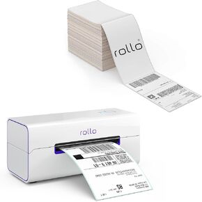 Rollo Wireless Thermal Shipping Label Printer with 500 4x6 Labels - High Speed Direct Thermal Printer for Packages