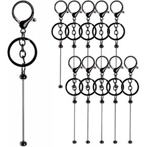 10Pcs Beadable Keychains Bars Beadable Keychains Making Kits for DIY Crafts Thank You Gifts