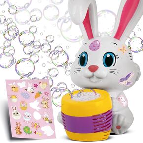 آلة فقاعة الأرنب الفنية للأطفال الصغار - لعبة Bunny Rabbit Bubble Blower Machine للأطفال مع حلول إعادة الملء والموسيقى والبطاريات - تفضل أنشطة الحفلات والأنشطة للفتيات والفتيان